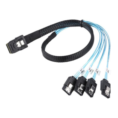 SAS SATA Cable Mini-SAS SFF-8087 to 4 SATA Cable 12Gbps Hard Drive Data Cable