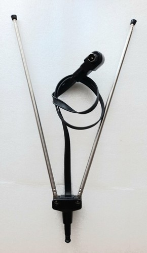 Teleskop Antenne Doppel für TV Kabel Cinch Innen Vintage