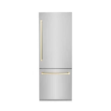 ZLINE NEW 30" BUILT IN STAINLESS STEEL REFRIGERATOR GOLD ACCENT RBIVZ-304-30-G