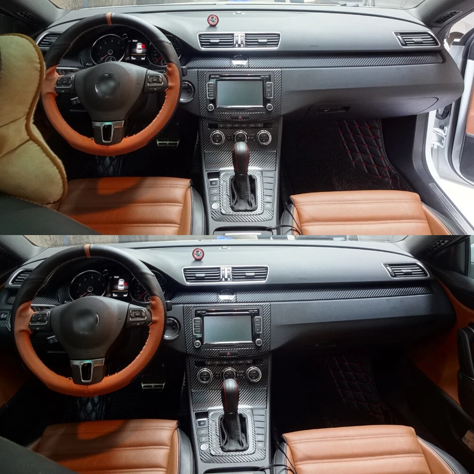 For Volkswagen CC 2012-2018 3D Carbon Fiber Pattern Interior DIY Trim Decals - Изображение 2 из 4