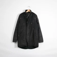 Moose Knuckles Puffer Parka Jacket Mens Large - Distressed Black Down Filled