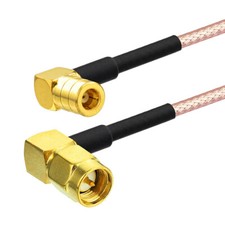 SMA Male Right Angle to SMB Female Right Angle RG316 Coaxial Pigtail Cable 30cm
