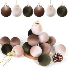 Christmas Tree Ornaments 18 Pcs Velvet Christmas Balls Bulk Flocked Christmas...