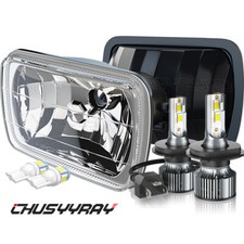 2pcs 5x7 7x6 Led Headlights Hilo For Jeep 84-2001 Cherokee Xj 86-1995 Wrangler