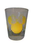 "Deko Teelicht Glas Windlicht Print \"Minnie\" Gelb Teelichtglas Kerzenglas"
