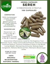 Capsules Cymbopogon Citratus Sereh Natural Premium Organic Herbal Herbs