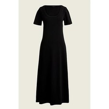 J.Crew NWT Women’s Knit midi dress in Black-Size Large