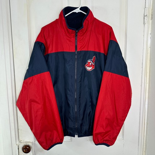 Vintage Cleveland Indians GIII Carl Banks Chief Wahoo Reversable Jacket Medium