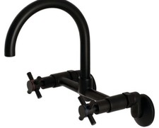 Kingston Brass KS414MB Concord 8i Adjustable Center Wall Mount Kitchen Faucet