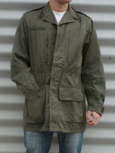 Vintage French army M64 olive field jacket combat coat surplus military  m - Afbeelding 1 van 9