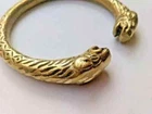 Real Seed Golden Heavy Brass  Lion Face Bangle Cuff Kada for Men and women