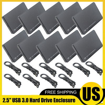 LOT 10x 2.5'' SATA USB 3.0 Hard Drive Disk HDD SSD Enclosure External Laptop Case