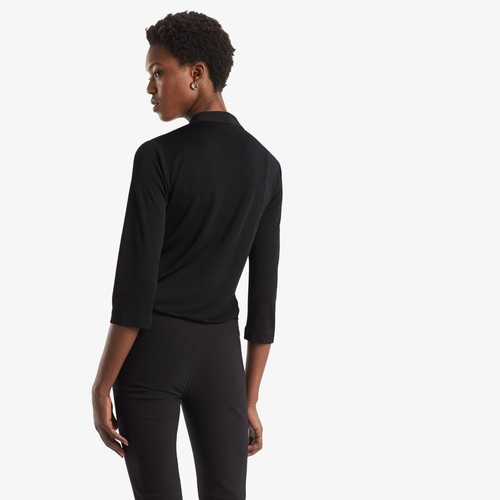 M.M. LAFLEUR Black Denevue Surplice Blouse Women's Medium Career Office - Picture 9 of 9