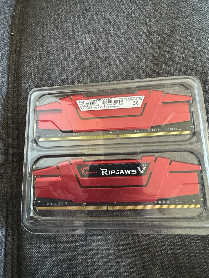 2 sticks Desktop Computer Memory DDR4-2400 4Gx2 CL17 G.SKILL RipJaws - Image 2 of 2