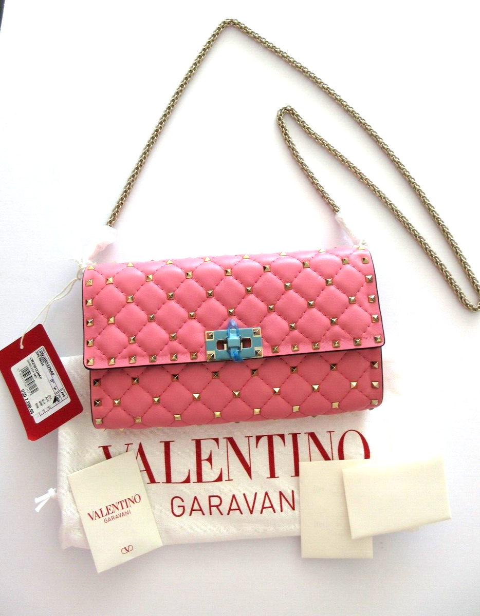 $2,200 Valentino Garavani Rockstud Spike Lambskin Shoulder Bag in