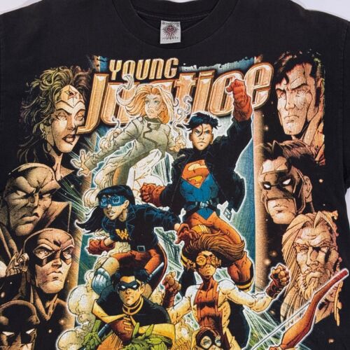 Vintage 90s Young Justice League Resurreccion AOP Tee shirt RARE Mens XL peyote - Picture 4 of 7