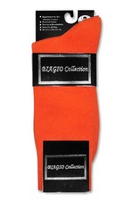 1 Pair of Biagio Solid ORANGE Color Mens COTTON Dress SOCKS