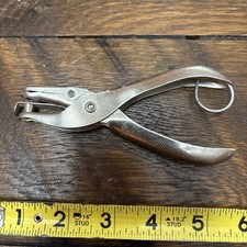 Vintage ACCO 74005 Chrome Single Hole Paper Punch - Tested