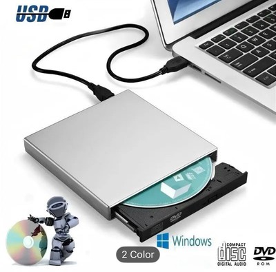 Slim External CD DVD Drive USB 3.0 Disc Player Burner Writer For Laptop PC Mac