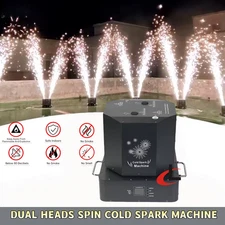 1300W Dual Head Spin DMX Wireless Remote Fireworks Sparkler Cold Spark Machine