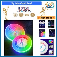 LED Flying Disc Light Up Frisbee 3 Color Modes Rechargeable Outdoor Sport