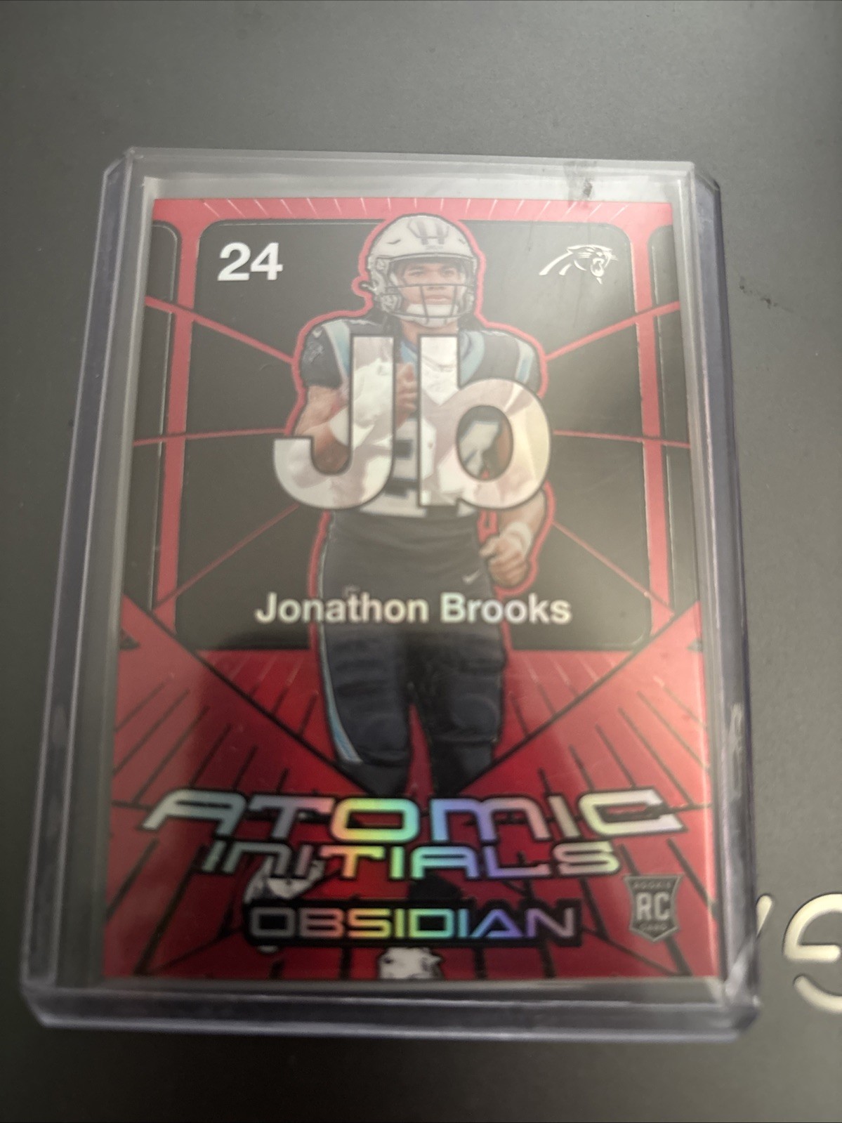 Jonathon Brooks Panini Obsidian Atomic Initials #23 Red