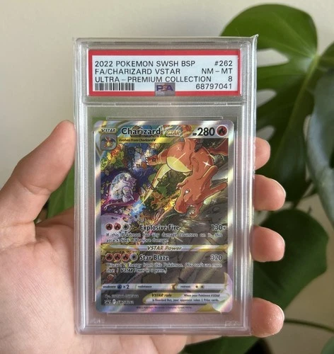 2022 POKEMON SWSH BLACK STAR PROMO #262 FULL ART/CHARIZARD VSTAR PSA 8