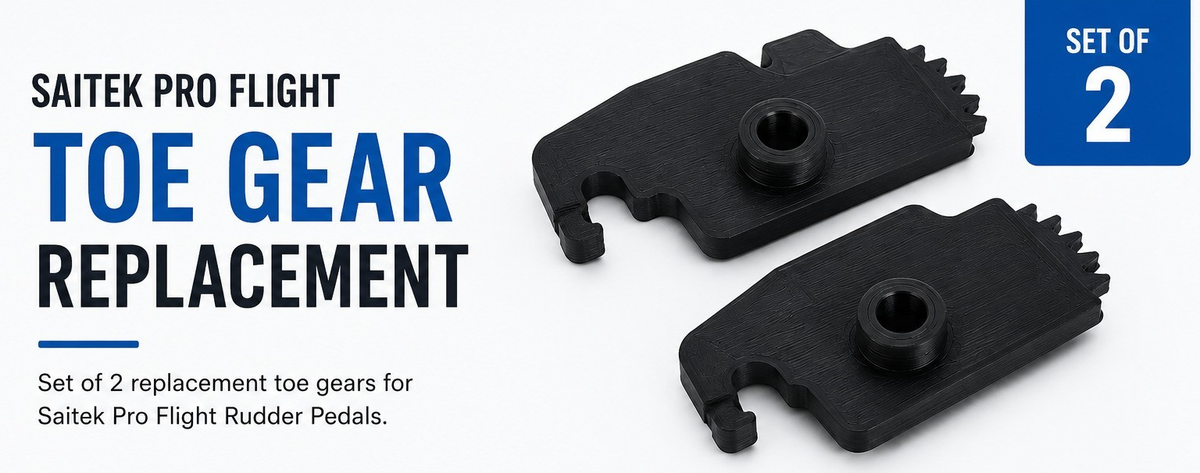 2 Pack Saitek Pro Flight Pedal Replacement Rudder - 3D Printed Toe