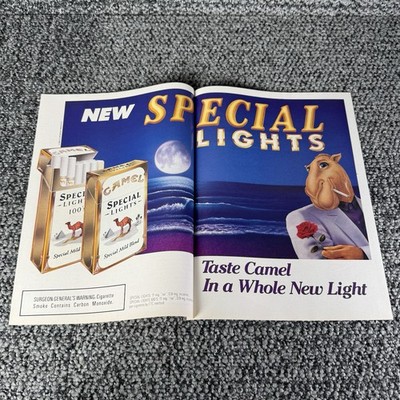 Vintage Joe Camel Cigarettes Print Ad 1993 Retro 2 Page Centerfold Tobacco Art