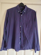 Atlantic Bay Easycare Button Up Long Sleeve Mens Shirt Size M 
