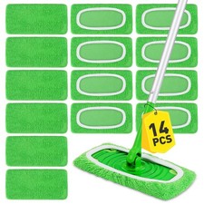 14Pcs Reusable Microfiber Mop Pads Compatible with Sweeper Mops,Dry Sweeping ...