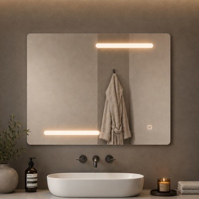 Rechteckiger LED Spiegel mit Touch Schalter Elegant und Funktional
