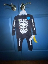 Carter  s 12M Glow in the Dark Skeleton Halloween Pajamas NWT