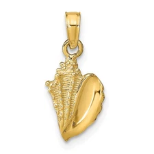 10K Yellow Gold Conch Shell Pendant 10C2526