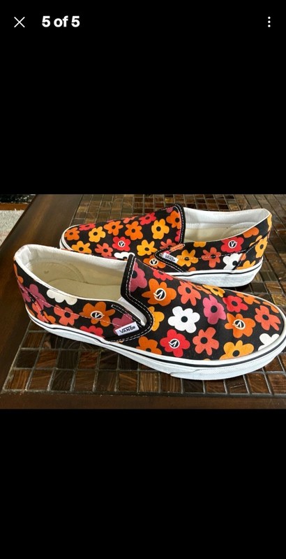 Vans  Slip-on Flower Print/Multi on black VNOA3UT7BML woman's 10.5 men's 9
