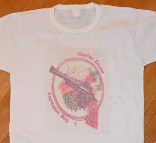 WARREN ZEVON rare original concert tour promo tee 1970s vintage concert t-shirt, vintage, size XS, single stitch, B+ condition