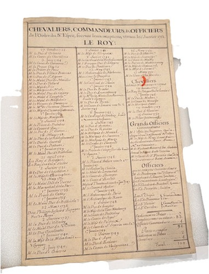 #ad 1750 French Engraving Ordre du Saint Esprit Knights List – Louis XV Broadside $249.00