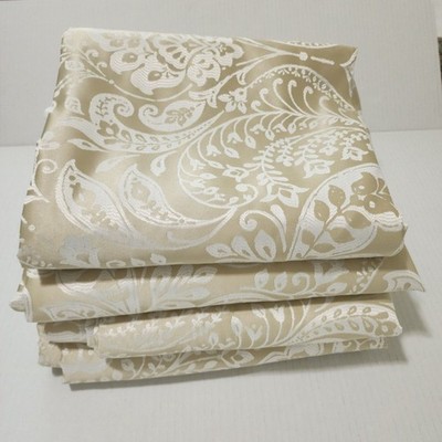 (4) Croscill Helena Pole Top Drapery Curtain Champagne Ivory Damask 40''x84''