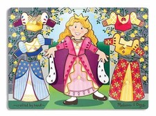 Melissa and Doug Princess Dress-Up Mix 'N Match Wooden Peg Puzzle 3291 New
