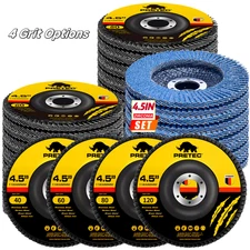 Zirconia Flap Discs 4-1/2" x 7/8" 40/60/80/120 Grit – Angle Grinder Metal/Wood