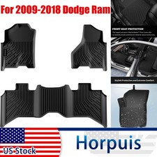 3pcs Tpe Car Floor Mats Waterproof Liners For 2009-2018 Dodge Ram 1500 2500