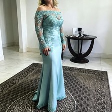 Plus Size Lace Appliques Mother Of The Bride Dresses Mermaid Long Sleeves Prom