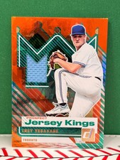 2025 Donruss Baseball: Trey Yesavage Orange Cracked Ice Jersey Kings - #PJK-TY