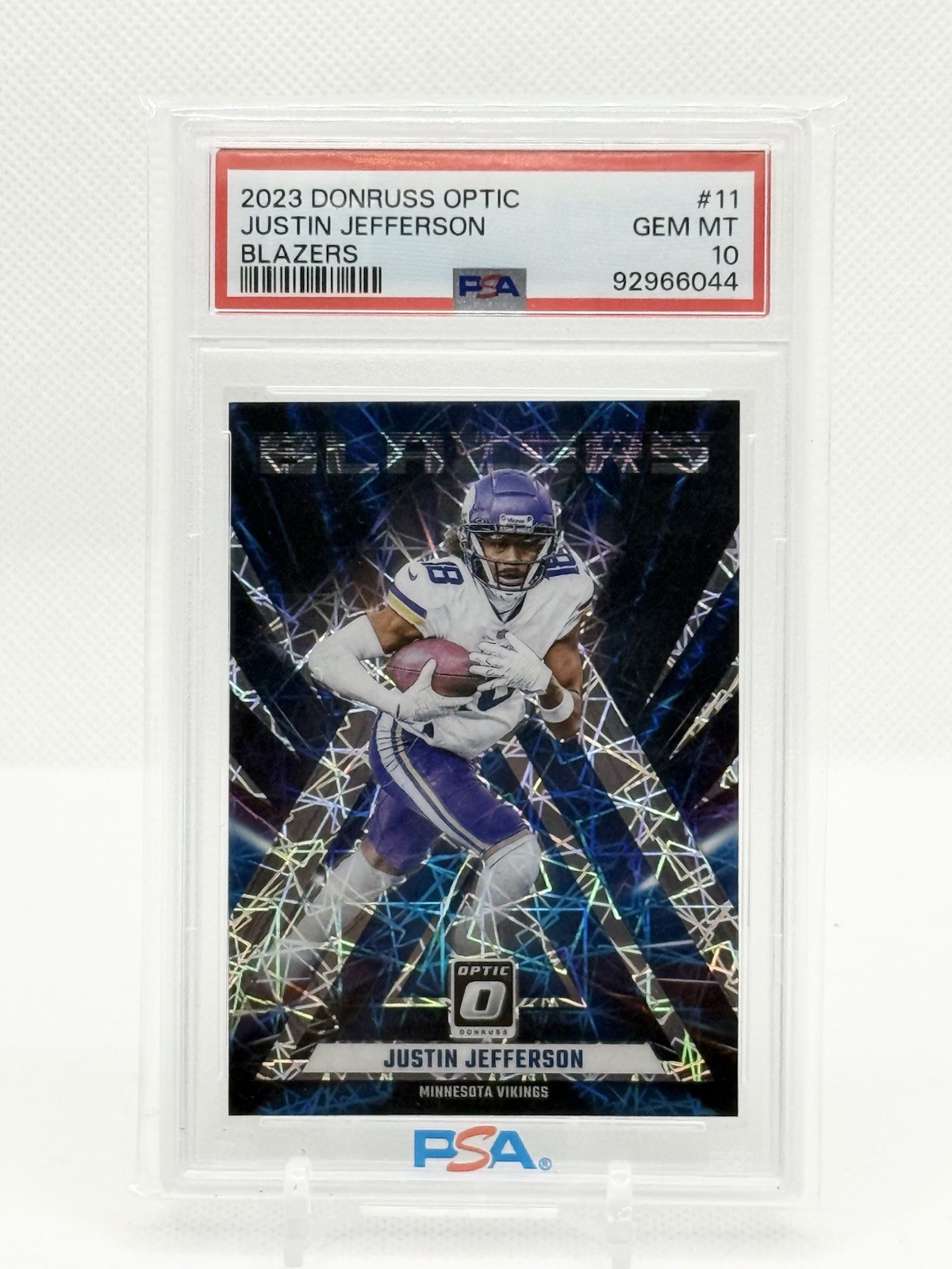 2023 Donruss Optic Blazers Justin Jefferson #11 PSA 10 Case Hit Vikings