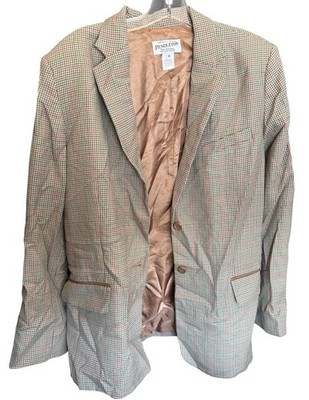 Pendleton Houndsooth Virgin Wool Blend 2 Button Blazer Jacket Women's Size 18