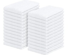 24 Pack Bar Mop Towels 16x19 White Cotton Terry Cleaning Rags Kitchen Restaurant