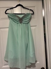 Women's Unbranded Mint Green Strapless Chiffon Party/Prom Dress Size 4to 6