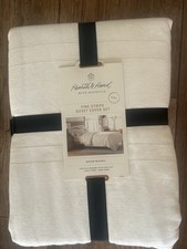 3pc King Fine Stripe Duvet  Sham Set Taupe/ Cream.