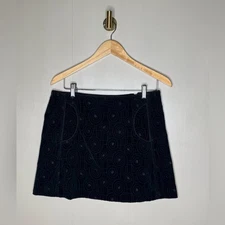 Cynthia Steffe Black Textured Mini Skirt Geometric A-Line Cotton Stretch 10