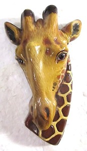 SERGIO BUSTAMONTE STERLING PREOWNED 3 1/2" BROOCH, GIRAFFE FIGURAL SIGNED